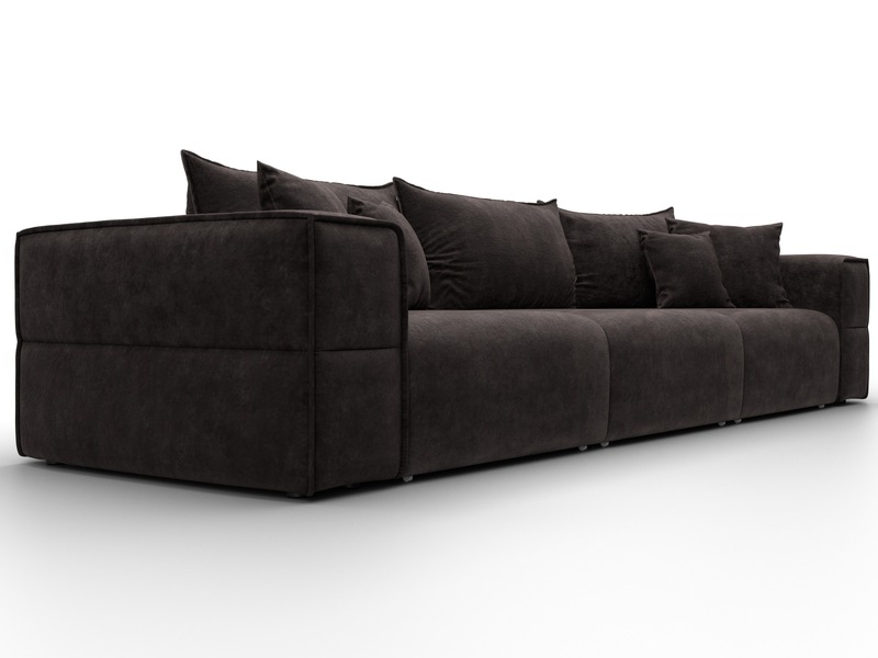 Диван прямой Лига-058 НПБ Лонг, Велюр, BRUT 17 коричневый