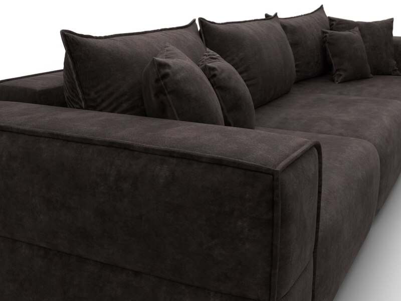 Диван прямой Лига-058 НПБ Лонг, Велюр, BRUT 17 коричневый