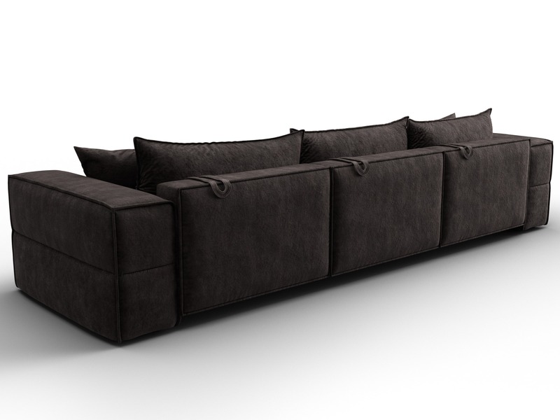 Диван прямой Лига-058 НПБ Лонг, Велюр, BRUT 17 коричневый