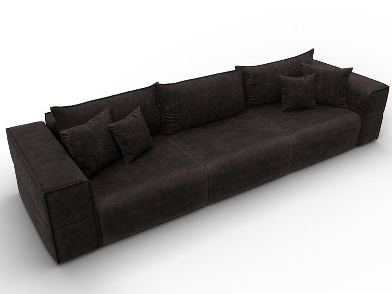 Диван прямой Лига-058 НПБ Лонг, Велюр, BRUT 17 коричневый