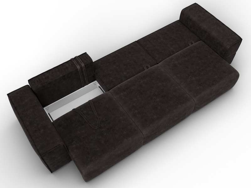 Диван прямой Лига-058 НПБ Лонг, Велюр, BRUT 17 коричневый