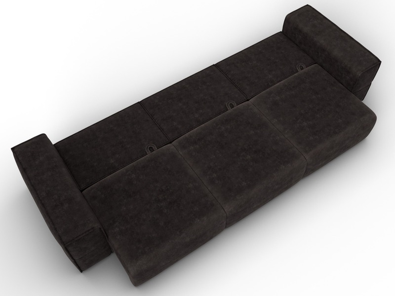Диван прямой Лига-058 НПБ Лонг, Велюр, BRUT 17 коричневый