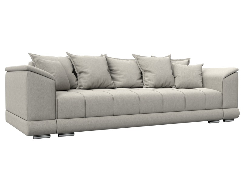 Диван прямой НордСтар НПБ, Рогожка, Амур 02 бежевый