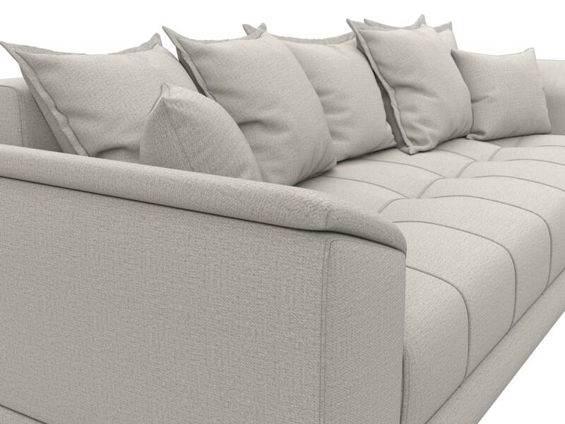 Диван прямой НордСтар НПБ, Рогожка, Амур 02 бежевый