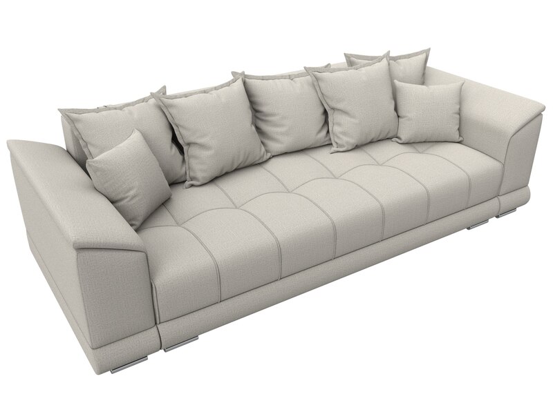 Диван прямой НордСтар НПБ, Рогожка, Амур 02 бежевый