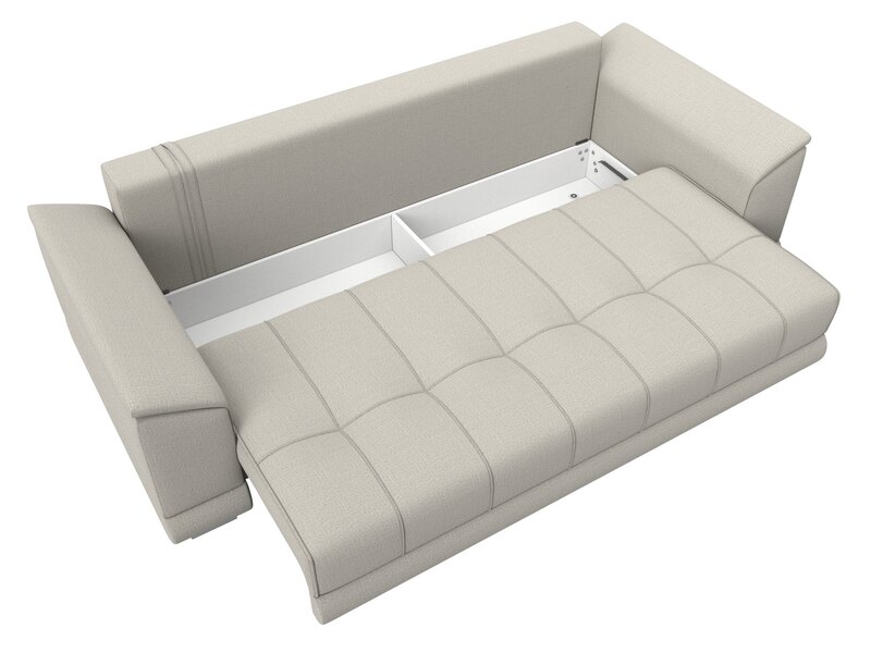 Диван прямой НордСтар НПБ, Рогожка, Амур 02 бежевый