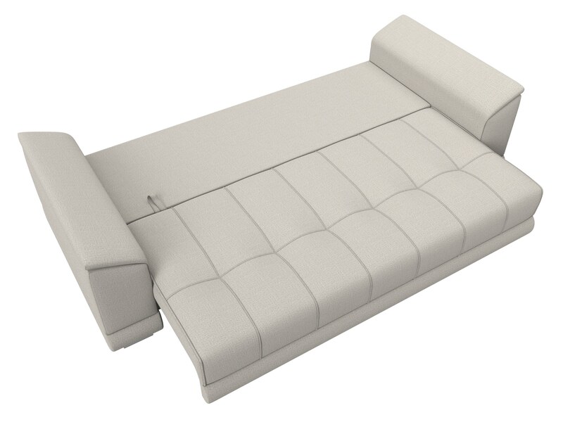 Диван прямой НордСтар НПБ, Рогожка, Амур 02 бежевый