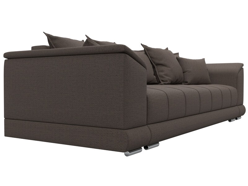 Диван прямой НордСтар НПБ, Рогожка, Амур 05 коричневый