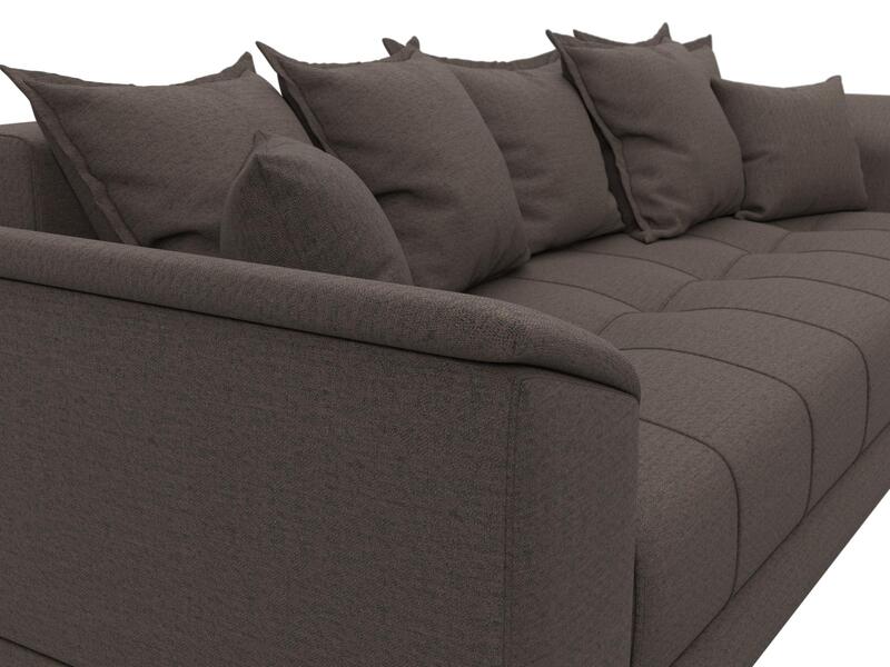 Диван прямой НордСтар НПБ, Рогожка, Амур 05 коричневый