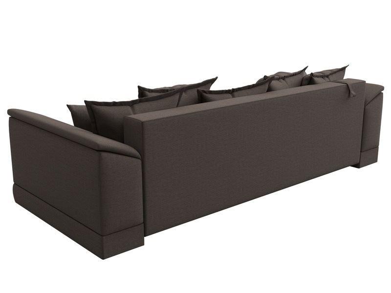 Диван прямой НордСтар НПБ, Рогожка, Амур 05 коричневый