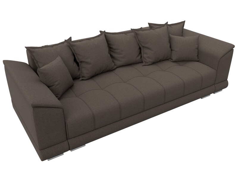 Диван прямой НордСтар НПБ, Рогожка, Амур 05 коричневый