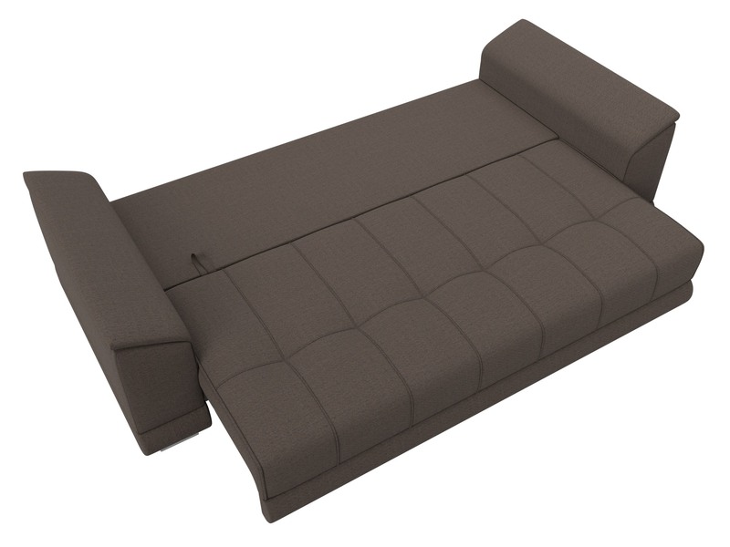 Диван прямой НордСтар НПБ, Рогожка, Амур 05 коричневый