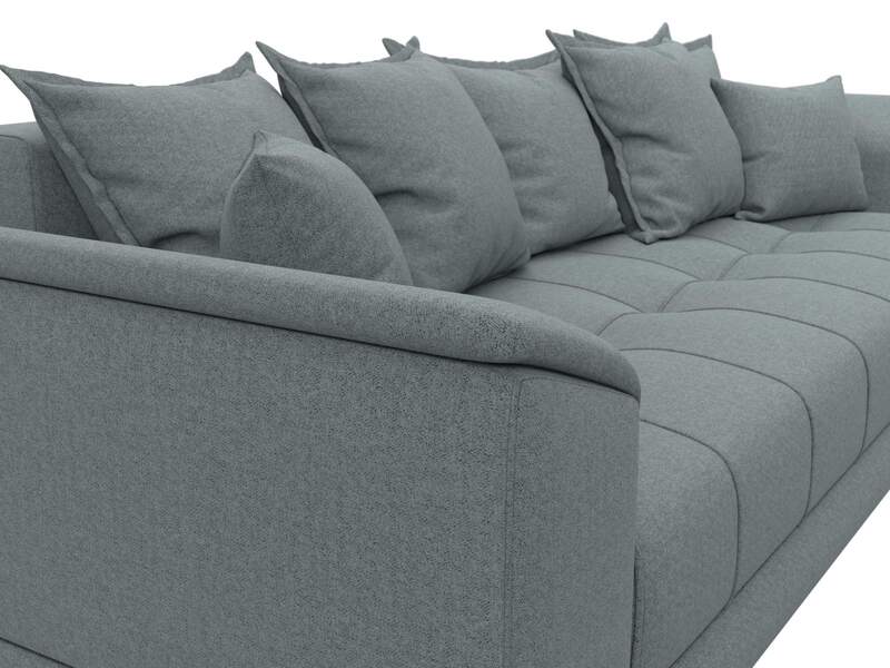 Диван прямой НордСтар НПБ, Рогожка, Амур 07 серый