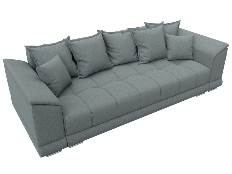 Диван прямой НордСтар НПБ, Рогожка, Амур 07 серый