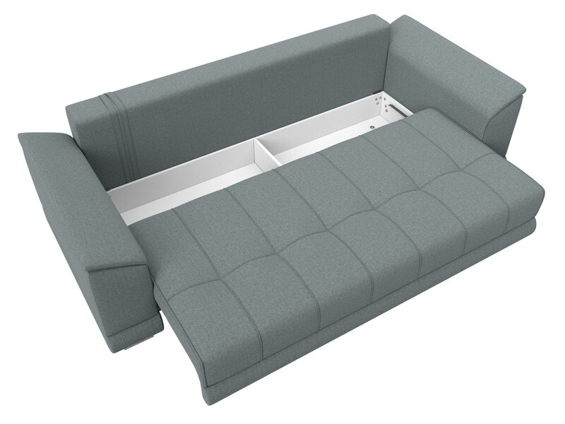 Диван прямой НордСтар НПБ, Рогожка, Амур 07 серый