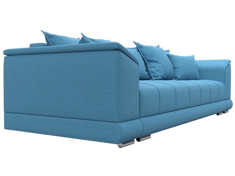 Диван прямой НордСтар НПБ, Рогожка, Амур 10 голубой