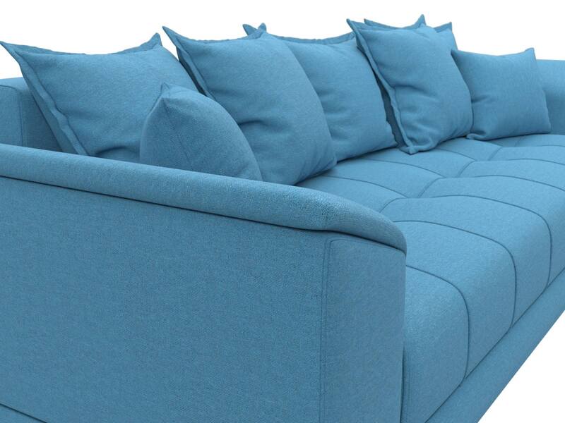 Диван прямой НордСтар НПБ, Рогожка, Амур 10 голубой