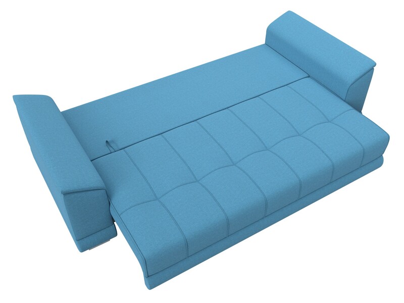 Диван прямой НордСтар НПБ, Рогожка, Амур 10 голубой