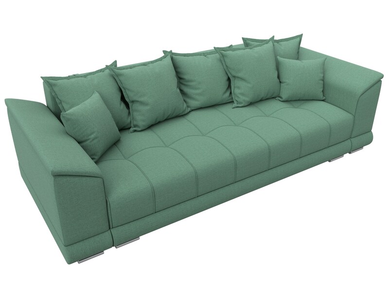 Диван прямой НордСтар НПБ, Рогожка, Амур 11 зеленый