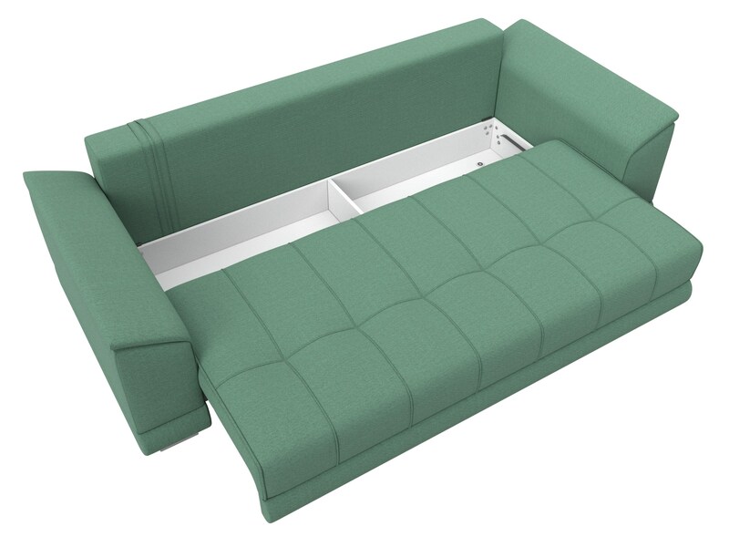 Диван прямой НордСтар НПБ, Рогожка, Амур 11 зеленый