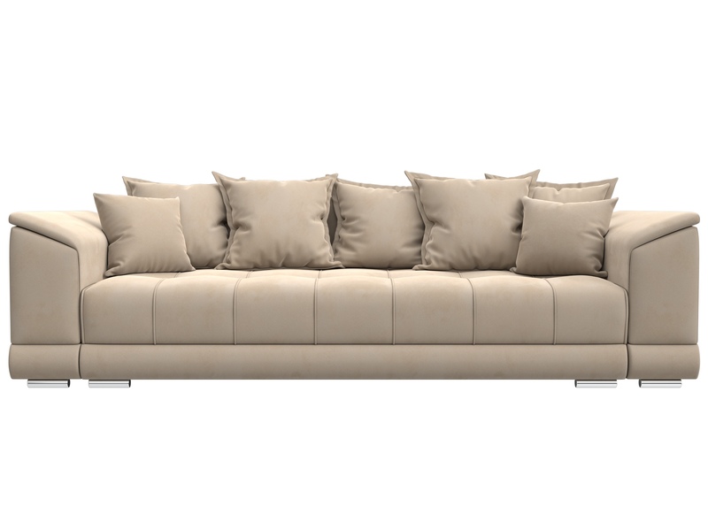 Диван прямой НордСтар НПБ, Велюр, SEVEN 729 бежевый