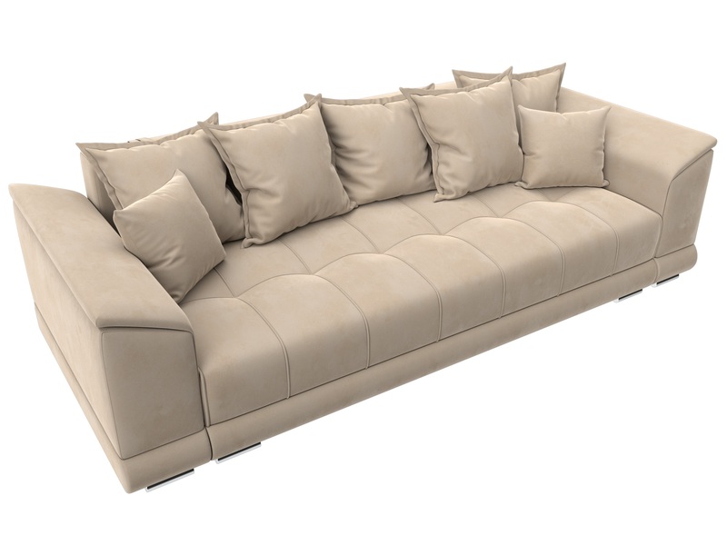 Диван прямой НордСтар НПБ, Велюр, SEVEN 729 бежевый