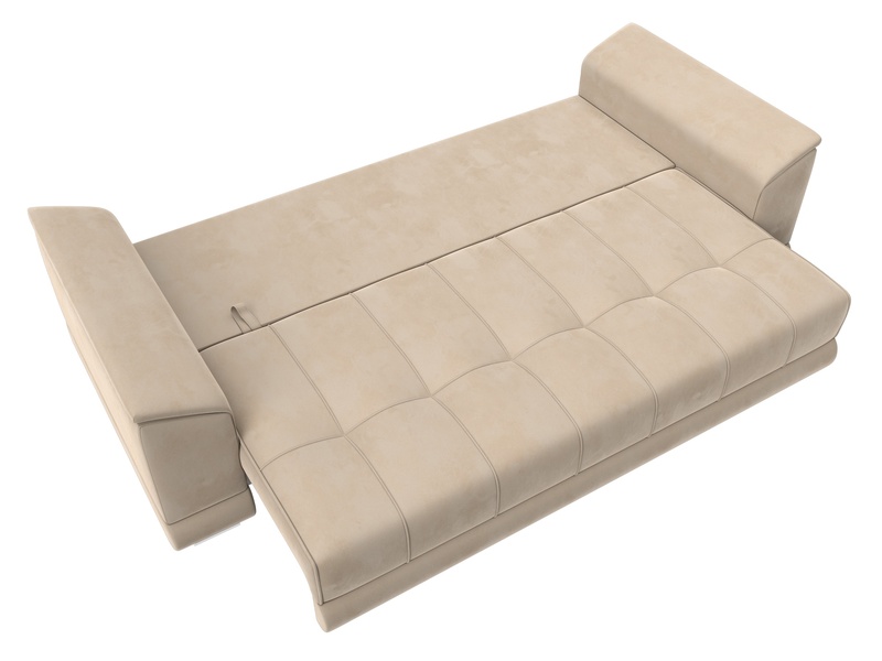 Диван прямой НордСтар НПБ, Велюр, SEVEN 729 бежевый