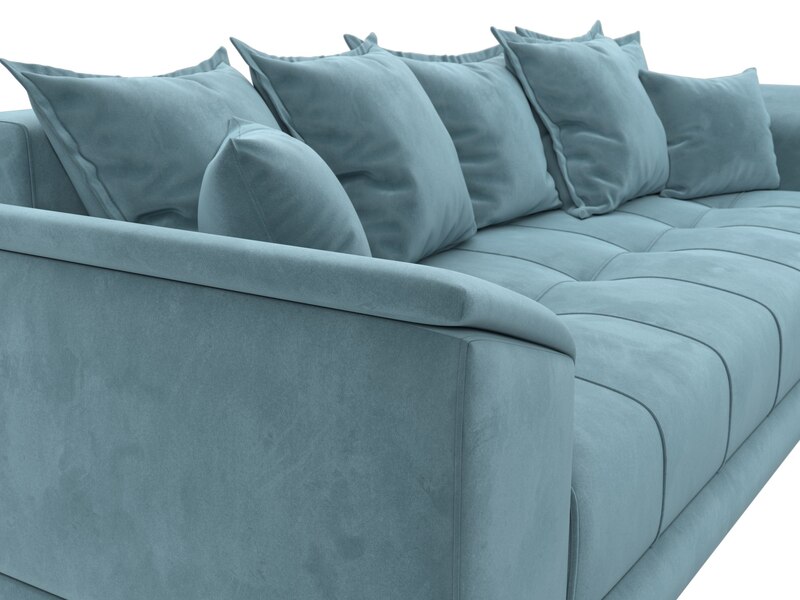 Диван прямой НордСтар НПБ, Велюр, SEVEN 113 бирюзовый