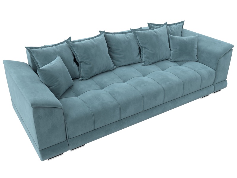 Диван прямой НордСтар НПБ, Велюр, SEVEN 113 бирюзовый