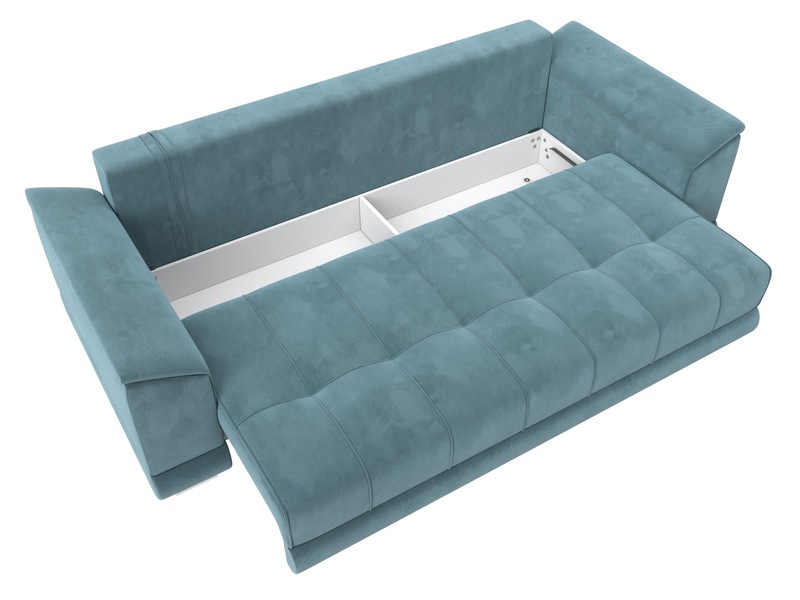 Диван прямой НордСтар НПБ, Велюр, SEVEN 113 бирюзовый