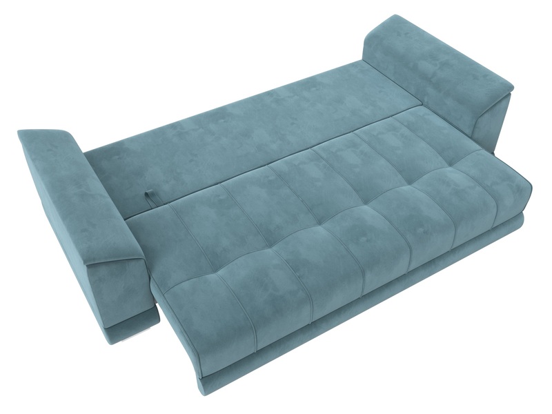 Диван прямой НордСтар НПБ, Велюр, SEVEN 113 бирюзовый