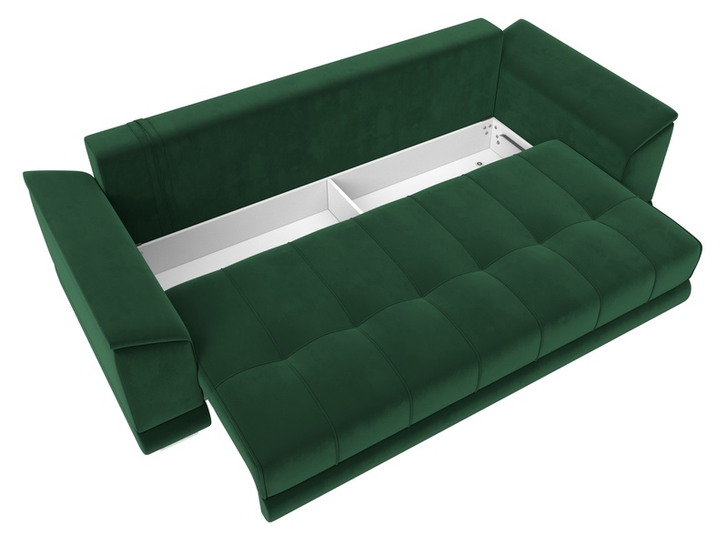 Диван прямой НордСтар НПБ, Велюр, SEVEN 626 зеленый