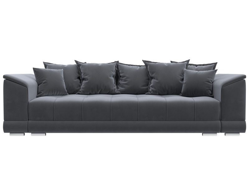 Диван прямой НордСтар НПБ, Велюр, SEVEN 17 серый