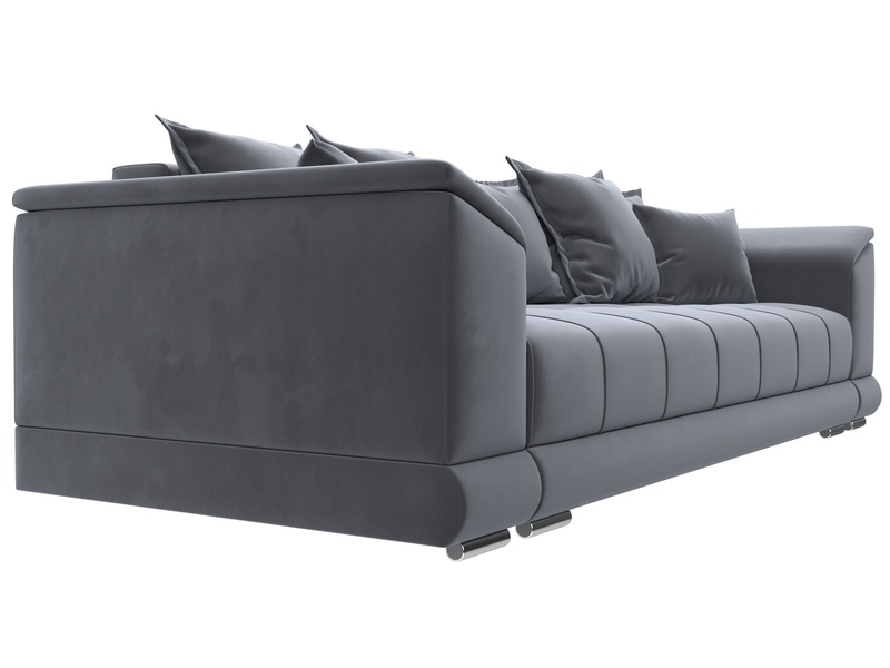 Диван прямой НордСтар НПБ, Велюр, SEVEN 17 серый