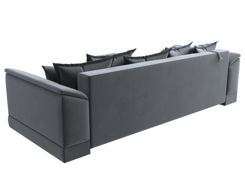 Диван прямой НордСтар НПБ, Велюр, SEVEN 17 серый