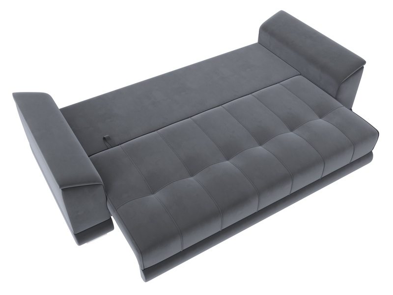 Диван прямой НордСтар НПБ, Велюр, SEVEN 17 серый