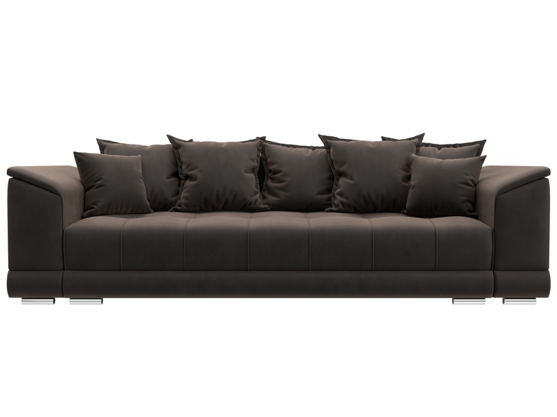 Диван прямой НордСтар НПБ, Велюр, SEVEN 727 коричневый