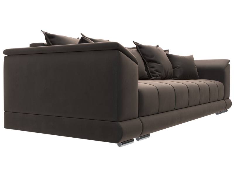 Диван прямой НордСтар НПБ, Велюр, SEVEN 727 коричневый