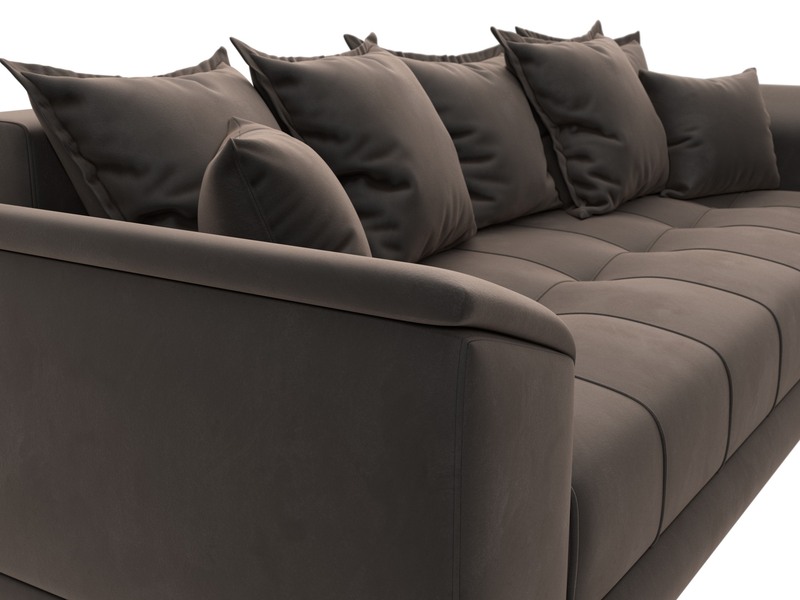 Диван прямой НордСтар НПБ, Велюр, SEVEN 727 коричневый