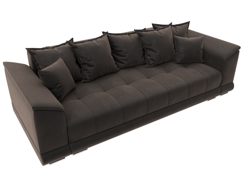 Диван прямой НордСтар НПБ, Велюр, SEVEN 727 коричневый