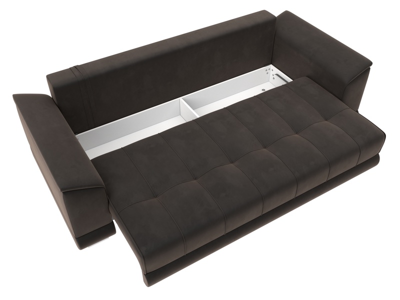 Диван прямой НордСтар НПБ, Велюр, SEVEN 727 коричневый