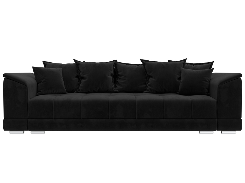 Диван прямой НордСтар НПБ, Велюр, SEVEN 35 черный