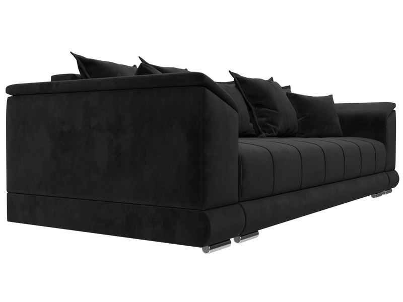 Диван прямой НордСтар НПБ, Велюр, SEVEN 35 черный