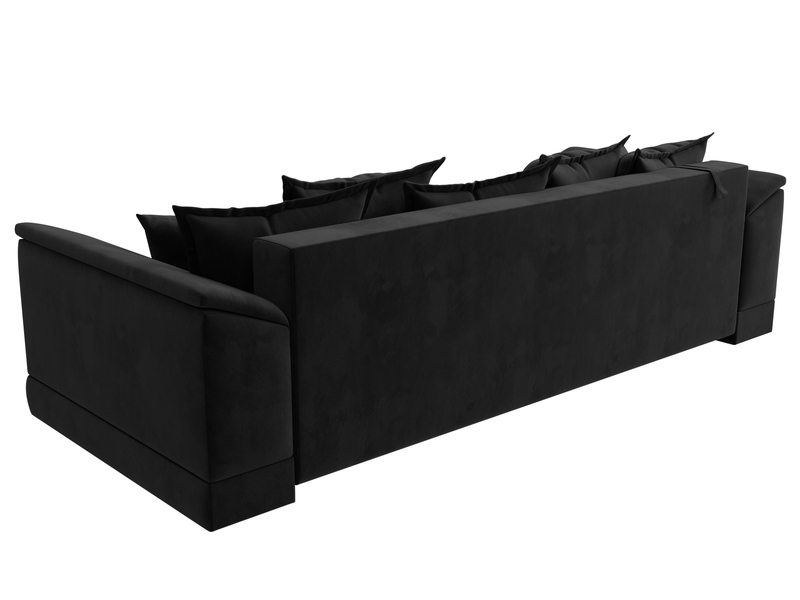 Диван прямой НордСтар НПБ, Велюр, SEVEN 35 черный