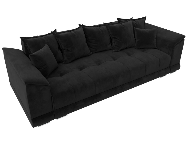 Диван прямой НордСтар НПБ, Велюр, SEVEN 35 черный