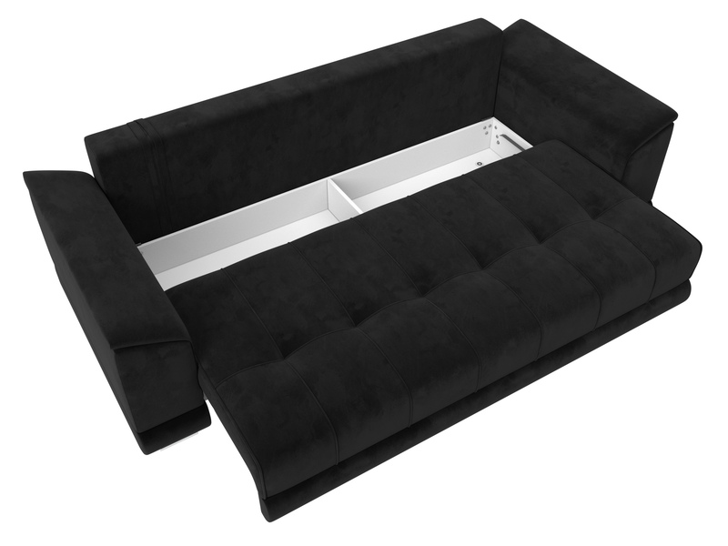 Диван прямой НордСтар НПБ, Велюр, SEVEN 35 черный