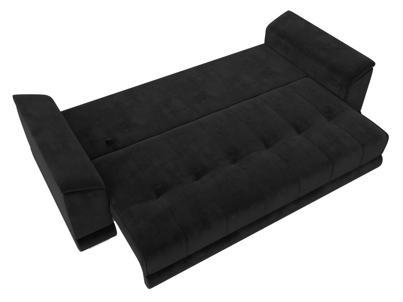 Диван прямой НордСтар НПБ, Велюр, SEVEN 35 черный