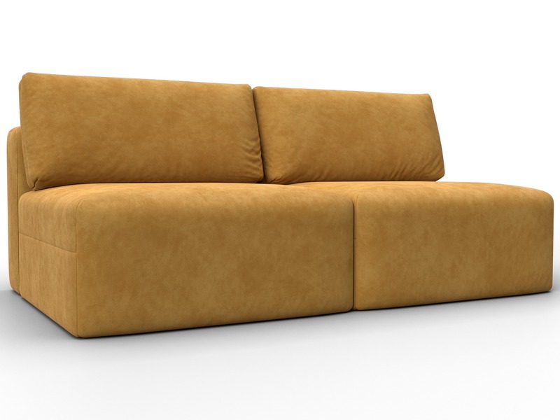 Диван прямой модульный Лига-060 НПБ, Велюр, BRUT 10 желтый