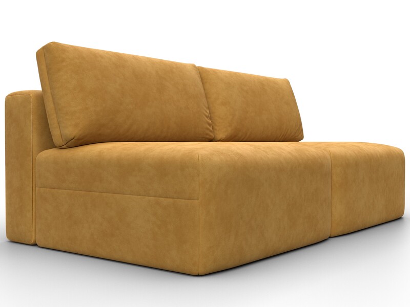 Диван прямой модульный Лига-060 НПБ, Велюр, BRUT 10 желтый