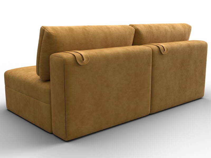 Диван прямой модульный Лига-060 НПБ, Велюр, BRUT 10 желтый